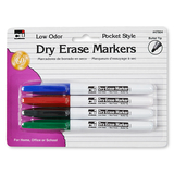 Charles Leonard CHL47804 Dry Erase Markers 4 Clr Set Bullet - Tip