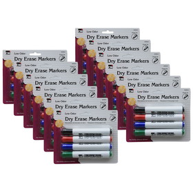 Charles Leonard CHL47814-12 Dry Erase Markers Barrel, Style 4 Per Pk (12 PK)
