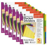 Charles Leonard CHL48505ST-6 5 Tab Index Dividers With, Pockets (6 EA)