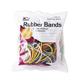 Charles Leonard CHL56385 Rubber Bands Asst Colors 1 3/8 Oz - Bag