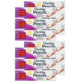 Charles Leonard CHL65030-12 Pencil Checking Red With, Eraser 12 Per Box (12 BX)