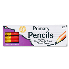 Charles Leonard CHL65505 Pencil Primary Red W/Eraser