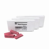 Charles Leonard CHL71524-3 Pink Economy Wedge Erasers, Medium 24 Per Bx (3 BX)
