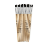 Charles Leonard CHL73125 Brushes Stubby Easel Flat 1/4In - Natural Bristle 12Ct