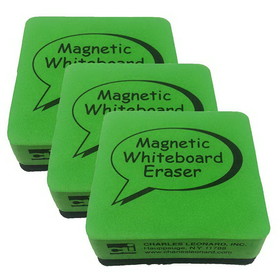 Charles Leonard CHL74542-3 2X2 Lime 12 Per Pk Magnetic, Whiteboard Erasers (3 PK)