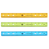 Charles Leonard CHL77336 Translucent 12In Plastic Ruler Asst - Colors