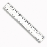 Charles Leonard CHL80610 Clear Plastic 6In Ruler - Inches / Metric