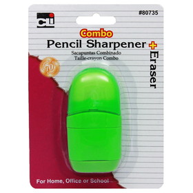 Charles Leonard CHL80735 Pencil Sharpenr/Eraser Combo Let Us, Choose Your Color