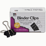 Charles Leonard CHLBC10 Binder Clips 12Ct 1In Large Capacity 2In Wide