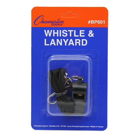 Champion Sports CHSBP601 Plastic Whistle And Lanyard
