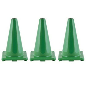 Champion Sports CHSC12GN-3 Flexible Vinyl Cone 12In, Green Weighted (3 EA)