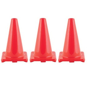 Champion Sports CHSC12OR-3 Flexible Vinyl Cone 12In Orn, Weighted (3 EA)