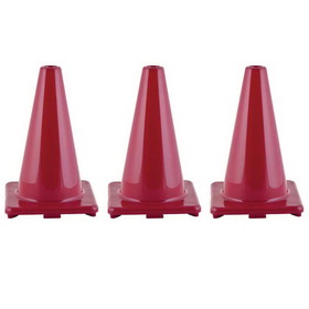 Champion Sports CHSC12RD-3 Flexible Vinyl Cone 12In, Red Weighted (3 EA)