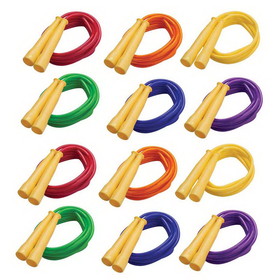 Champion Sports CHSSPR8-12 Speed Rope 8Ft Yellow, Handles Assorted Licorice Rope (12 EA)