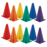 Champion Sports CHSTC9SET-2 Hi Visibility Plastic Cone, 6 Color Set Fluorescent (2 EA)