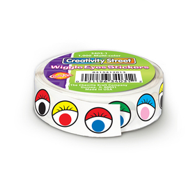 Chenille Kraft CK-34031 Wiggle Eyes Stickers On A Roll - Multi-Color