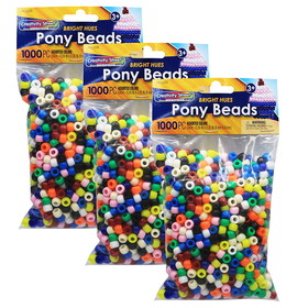 Creativity Street CK-3552-3 Bright Hues Pony Beads (3 EA)