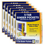 C-Line CLI06650-6 C Line Binder Pockets With, Write Ontabs (6 PK)