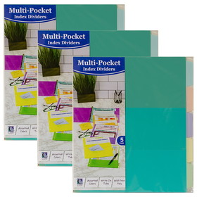 C-Line CLI07650-3 5 Tab Index Dividers With, Multi Pockets (3 PK)
