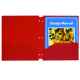 C-Line Products CLI32934 C-Line Red 25Ct Two Pocket Poly Portfolios With Three-Hole Punch