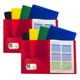 C-Line CLI32960-2 Assorted Two Pocket Poly, Portfolios With Prongs Pack Of 10 (2 PK)