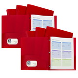 C-Line CLI32964-2 Red 2 Pocket Poly Portfolios, With Prongs Pack Of 10 (2 PK)