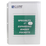 C-Line Products CLI33747 Binder Pocket Velcro Closure 10Pk Specialty Binderpocket Clear