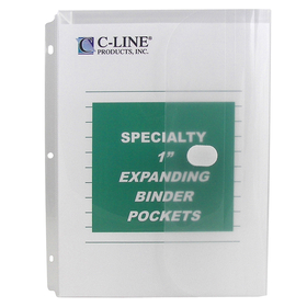 C-Line Products CLI33747 Binder Pocket Velcro Closure 10Pk Specialty Binderpocket Clear
