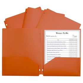 C-Line Products CLI33932 2 Pocket Poly Portfolio Orange