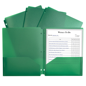 C-Line Products CLI33933 2 Pocket Poly Portfolio Green