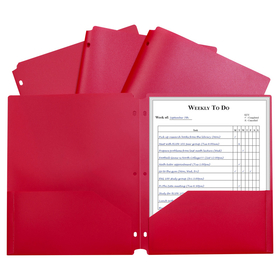 C-Line Products CLI33934 2 Pocket Poly Portfolio Red