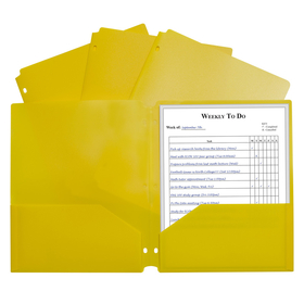 C-Line Products CLI33936 2 Pocket Poly Portfolio Yellow