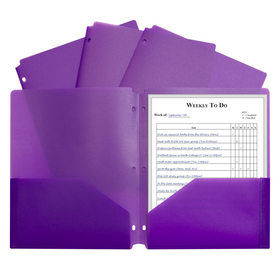 C-Line Products CLI33939 2 Pocket Poly Portfolio Purple