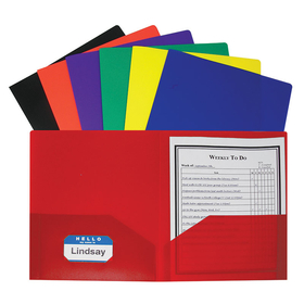 C-Line Products CLI33950 Two Pocket Poly Portfolios 36/Box Assorted Without Prongs