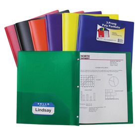 C-Line Products CLI33960 Two Pocket Poly Portfolios 36/Box Assorted With Prongs