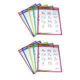 C-Line CLI40630-2 Reusable Dry Erase Pockets, Assted Primary 9X12 5 Per Bx (2 PK)