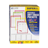 C-Line Products CLI40820 Reusable Dry Erase Pockets 25/Box