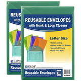 C-Line CLI58030-2 Xl Reusable Envelopes 10 Pk, With Hook & Loop Closure (2 PK)