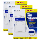 C-Line CLI62907-3 No Hole Sheet Protector, Clear (3 Ct)