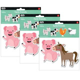 Creative Teaching Press CTP10227-3 Farm Friends 6In Designer, Cutouts (3 PK)