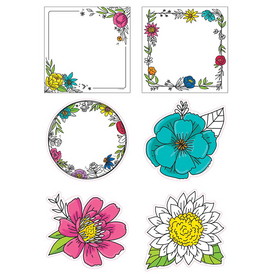 Creative Teaching Press CTP10680 Bright Blooms Doodly 6In Cut-Outs