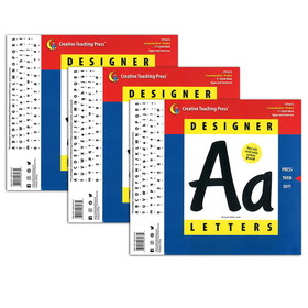 Creative Teaching Press CTP8573-3 Stylish Black Punch-Out, Letters 4In (3 PK)