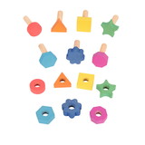TickiT CTU74001 Rainbow Wood Nuts Bolts 7 Pairs, 7 Shapes And Colors