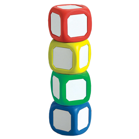 Learning Advantage CTU7836 Magnetic Write-On Wipe-Off Dice Set Of 4 Small Dice In Assorted Colors
