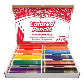 Cra-Z-Art CZA740011 Colored Pencil Class Pack 10 Color, 250 Ct Box