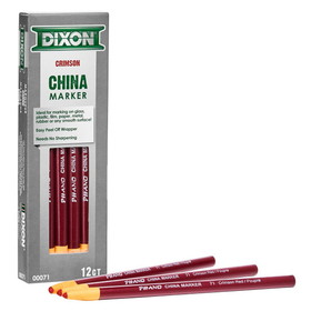 Dixon DIX00071 China Markers Crimson Red 12Pk