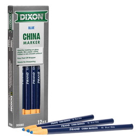 Dixon DIX00080 Phano China Markers Blue Pack Of 12