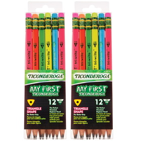 Ticonderoga DIX13012-2 Triwrite Neon Ticondrga, Pencil 12Ct (2 PK)