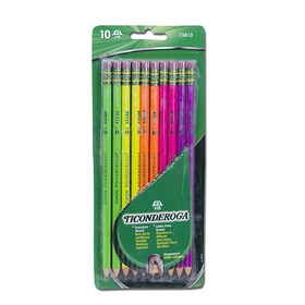 Dixon Ticonderoga DIX13810 Ticonderoga Neon Wood Pencils 10Pk - Premium