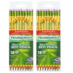Ticonderoga DIX13818-2 Pencils Soft Yellow Presharp, 18Pk Ticonderoga (2 PK)